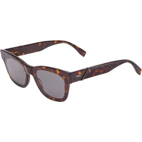Diagonal Men's Sunglasses Tortoise , male, Sizes: 52 MM - Fendi - Modalova