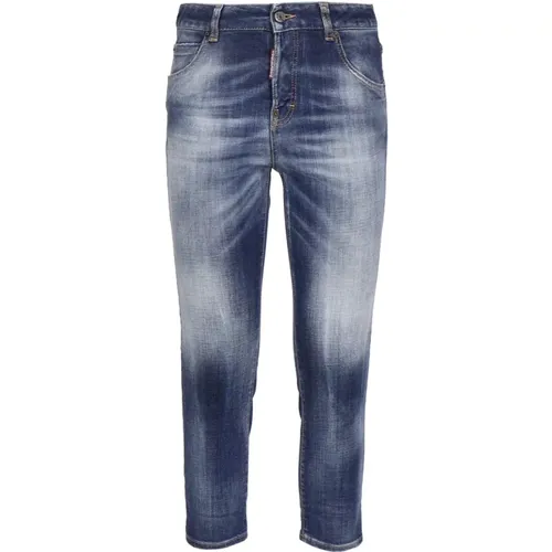 Blaue Skinny Jeans aus Stretch-Denim , Damen, Größe: XS - Dsquared2 - Modalova