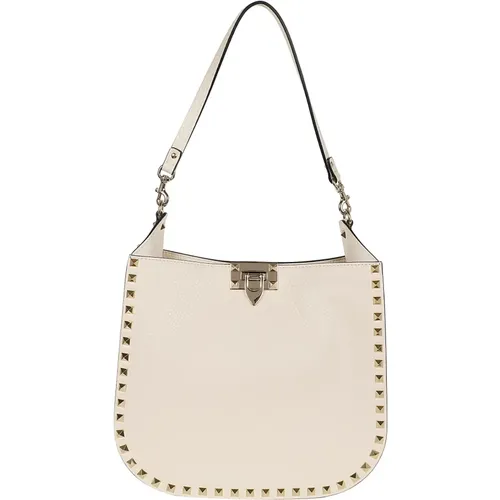 Rockstud Leder Hobo Tasche - Valentino Garavani - Modalova