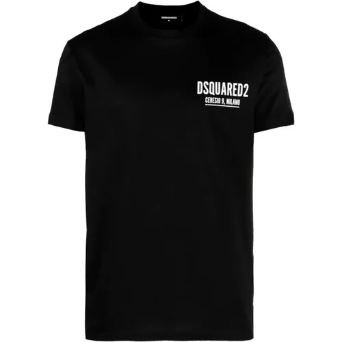 Schwarzes Logo T-Shirt , Herren, Größe: XL - Dsquared2 - Modalova