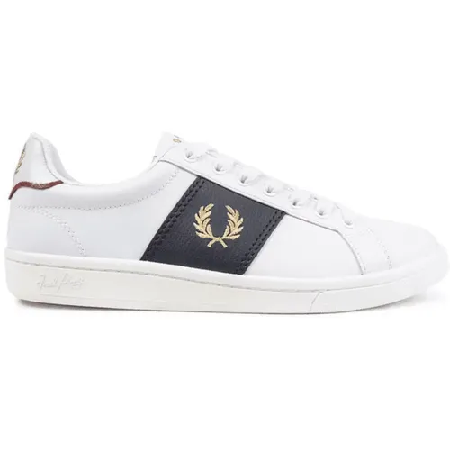 Leather Side Panel Sneakers , male, Sizes: 7 UK - Fred Perry - Modalova