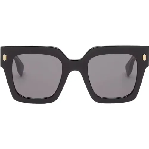 Quadratische Schwarze Acetat Damen Sonnenbrille , Damen, Größe: 50 MM - Fendi - Modalova