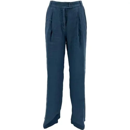 Wide Trousers , female, Sizes: S, XS - 120% lino - Modalova