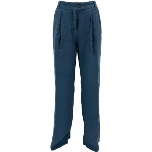 Wide Trousers , female, Sizes: XS, 2XS - 120% lino - Modalova