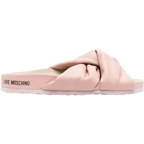 Casual Flat Sandals , female, Sizes: 3 UK - Love Moschino - Modalova