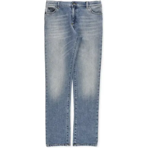 Hellblaue Baumwolljeans für Jungen - Dolce & Gabbana - Modalova