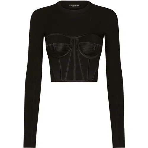Long Sleeve Sweater - Elegant Style , female, Sizes: 2XS - Dolce & Gabbana - Modalova