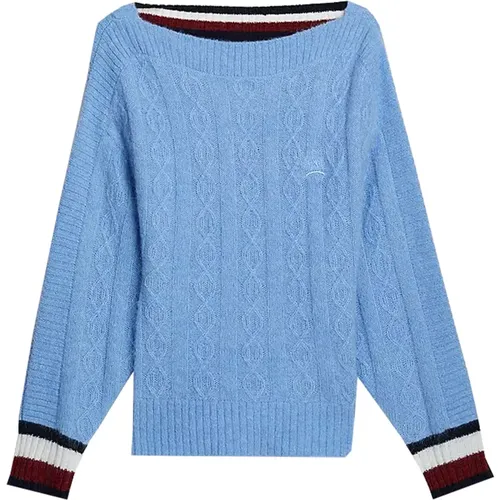 Stylischer Rundhals-Strickpullover , Damen, Größe: M - Tommy Hilfiger - Modalova