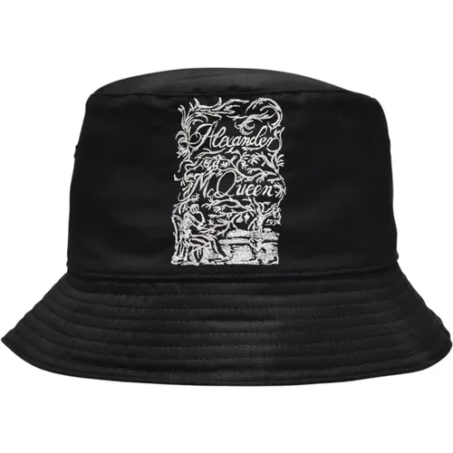 Schwarze Canvas-Kappe mit Skelett-Logo , Herren, Größe: M - alexander mcqueen - Modalova