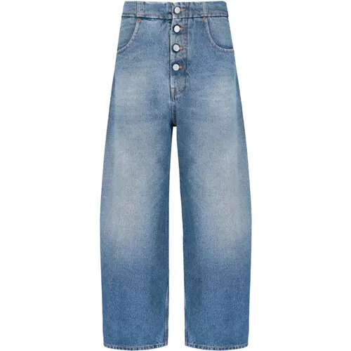 Vintage Blaue Loose-Fit Crop Jeans , Damen, Größe: W25 - MM6 Maison Margiela - Modalova