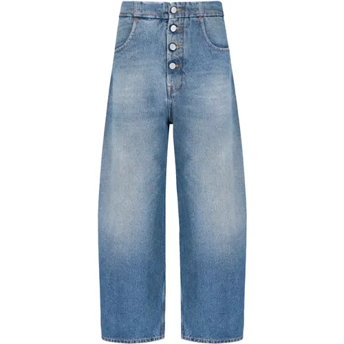 Vintage Blaue Loose-Fit Crop Jeans , Damen, Größe: W28 - MM6 Maison Margiela - Modalova