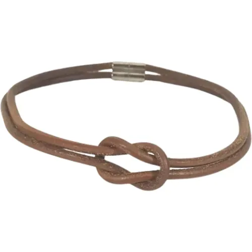 Pre-owned Leather necklaces , male, Sizes: ONE SIZE - Hermès Vintage - Modalova