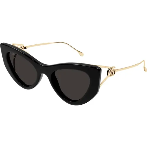 Gold/Graue Sonnenbrille Gg1565S , Damen, Größe: 52 MM - Gucci - Modalova