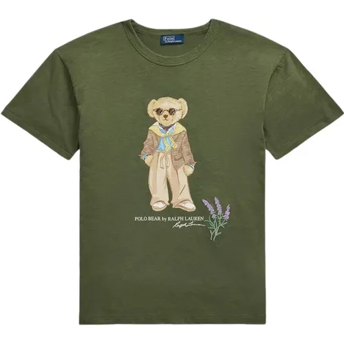Garden Trail Polo Bear T-Shirt , Damen, Größe: S - Ralph Lauren - Modalova