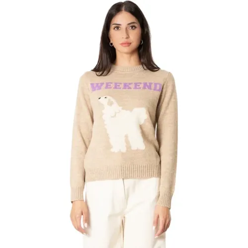 Gemusterten Strickpullover - Hundemuster , Damen, Größe: S - Max Mara Weekend - Modalova