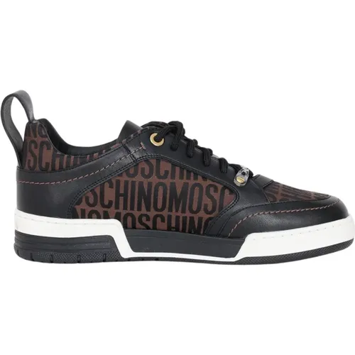 Nylon Logo Jacquard Sneakers with Trekking-Inspired Lacing , male, Sizes: 8 UK, 9 UK - Moschino - Modalova