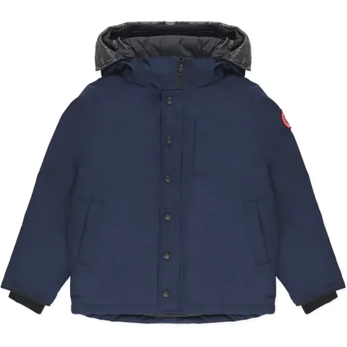 Blaue Kinder Gepolsterte Daunenjacke Kapuze - Canada Goose - Modalova