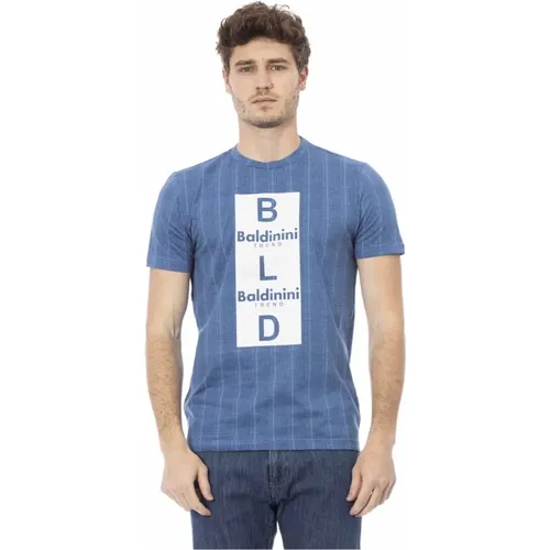 Trendiges Herren T-Shirt mit Logo-Muster , Herren, Größe: L - Baldinini - Modalova