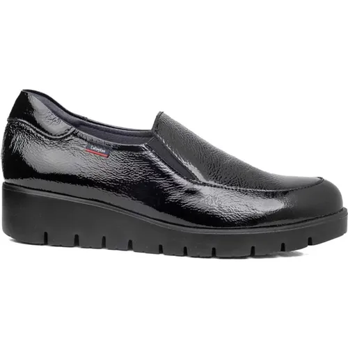 Schwarze Lack Slip-On Schuhe , Damen, Größe: 36 EU - Callaghan - Modalova