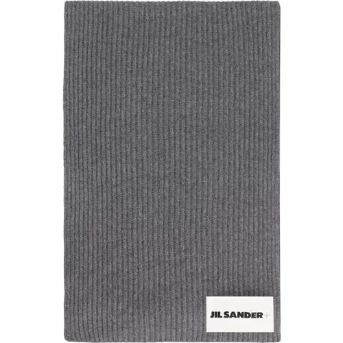 Ribbed Knit Wool Scarf,Gerippter Strickwollschal - Jil Sander - Modalova