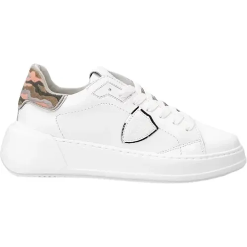 Weiße Tres Temple Low Top Sneakers , Damen, Größe: 41 EU - Philippe Model - Modalova