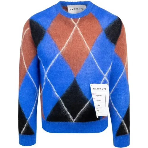 Sweater with Diamond Pattern , male, Sizes: M - Amaránto - Modalova