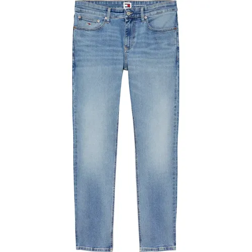 Blaue Denim Baumwolljeans Frühling/Sommer Reißverschluss , Herren, Größe: W29 - Tommy Jeans - Modalova