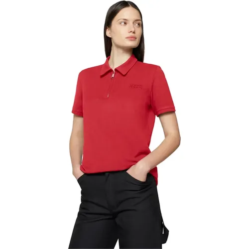 Stilvolles Polo Piquet Shirt mit Reißverschluss , Damen, Größe: XL - add - Modalova