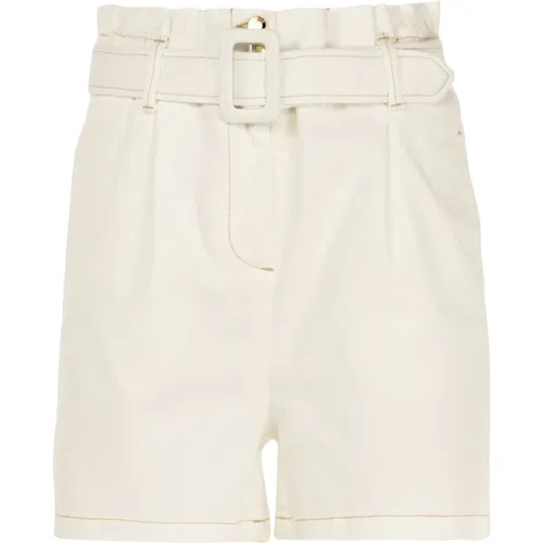 High-Waist weiße Denim-Shorts , Damen, Größe: 2XS - Liu Jo - Modalova