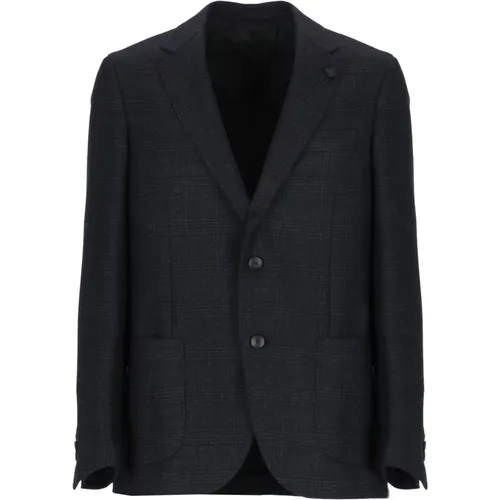 Blaue Woll-Peak-Lapel-Jacke Lardini - Lardini - Modalova