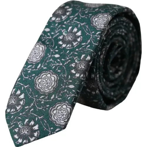 Silk Tie with Floral Print , male, Sizes: ONE SIZE - Dolce & Gabbana - Modalova