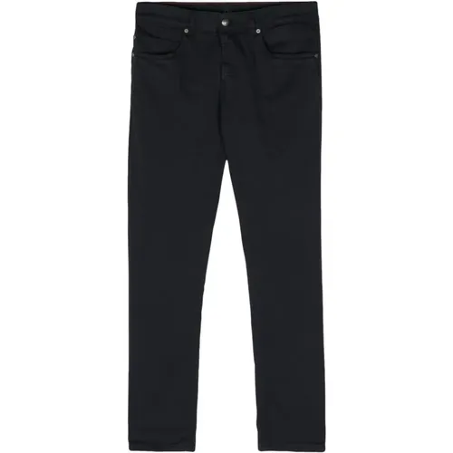 Twill Trousers with Logo Patch , male, Sizes: W32, W33, W40, W36 - Fay - Modalova