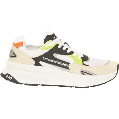 White Sneakers Sonic Mix Running Shoes , male, Sizes: 10 UK, 11 1/3 UK, 7 1/3 UK, 7 UK, 6 UK, 8 2/3 UK, 12 UK, 9 UK, 10 2/3 UK - Emporio Armani EA7 - Modalova