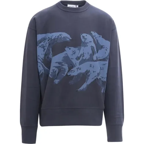 Polar Bear-Print Baumwoll-Sweatshirt , Herren, Größe: S - Kenzo - Modalova
