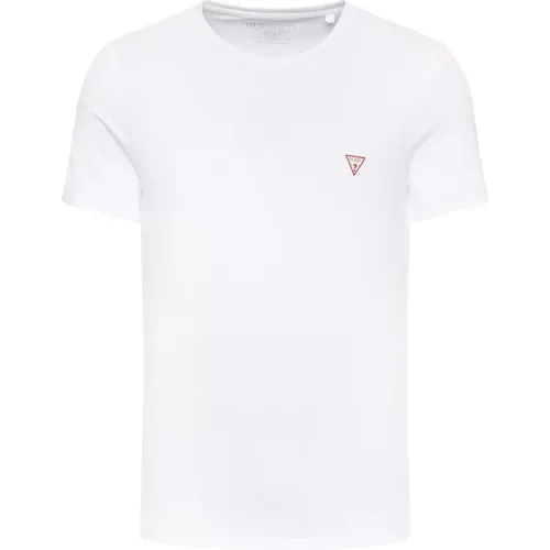 Basic Baumwoll T-Shirt - Weiß , Herren, Größe: L - Guess - Modalova