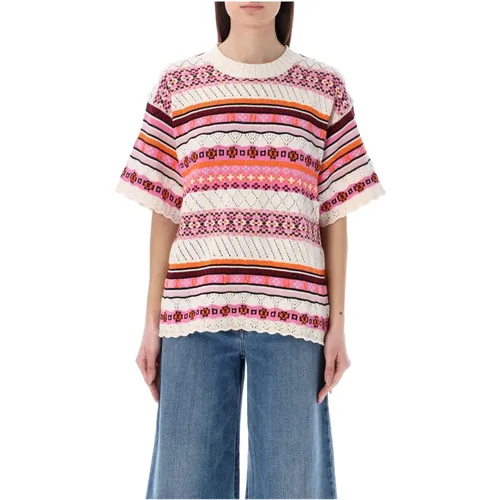 Cozy and Stylish Short Sleeve Fairisle Sweater , female, Sizes: S, M - Kenzo - Modalova