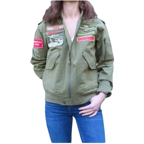 Embroidered Bomber Jacket , female, Sizes: XS, S, L, M, XL - aeronautica militare - Modalova