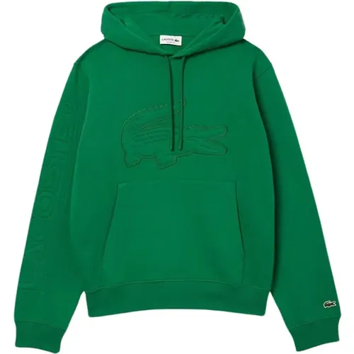 Embroidered Hooded Winter Sweatshirt , male, Sizes: S - Lacoste - Modalova