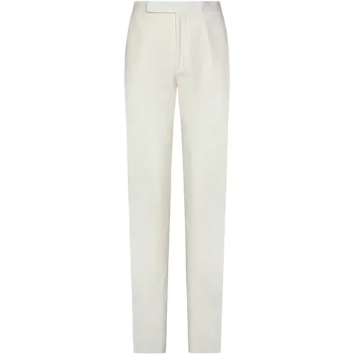 Silk Linen Straight Trousers , male, Sizes: W32 - Ralph Lauren - Modalova