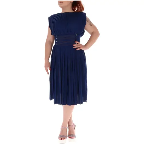 Blaues ärmelloses Kleid mit Rundhalsausschnitt - Relish - Modalova