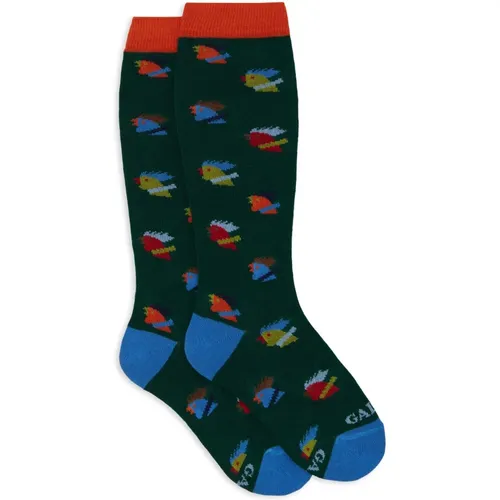 Grüne Hühnermotiv Kinderbaumwollsocken - Gallo - Modalova