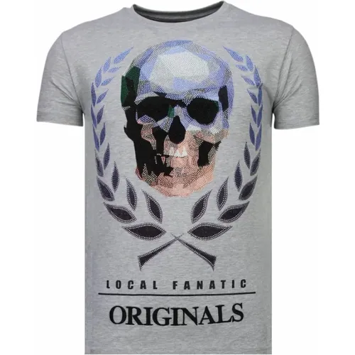 Skull Originals Rhinestone - Herren T-Shirt - 13-6224G , Herren, Größe: 2XL - Local Fanatic - Modalova