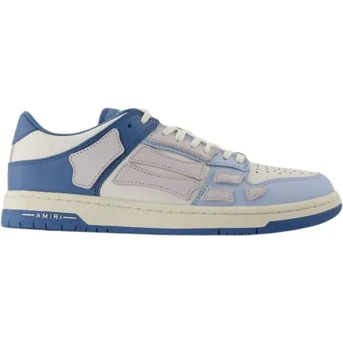 Blue White Leather Low Top Sneakers , male, Sizes: 9 UK - Amiri - Modalova