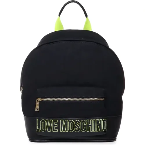 Cotton Backpack with Zip Closure , female, Sizes: ONE SIZE - Love Moschino - Modalova