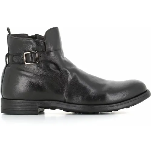 Leather Zipper Ankle Boot , male, Sizes: 8 1/2 UK, 9 UK, 7 1/2 UK, 11 UK - Officine Creative - Modalova