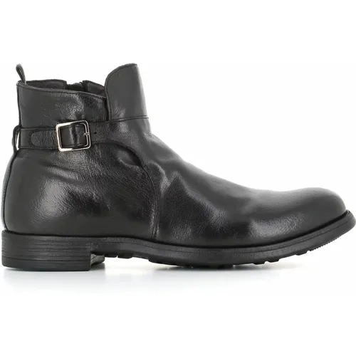 Leather Zipper Ankle Boot , male, Sizes: 8 1/2 UK, 9 UK, 8 UK, 7 1/2 UK, 9 1/2 UK, 10 UK, 7 UK - Officine Creative - Modalova