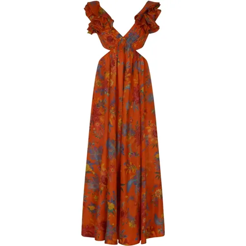 Ginger Floral Silk Midi Dress , female, Sizes: S - Zimmermann - Modalova