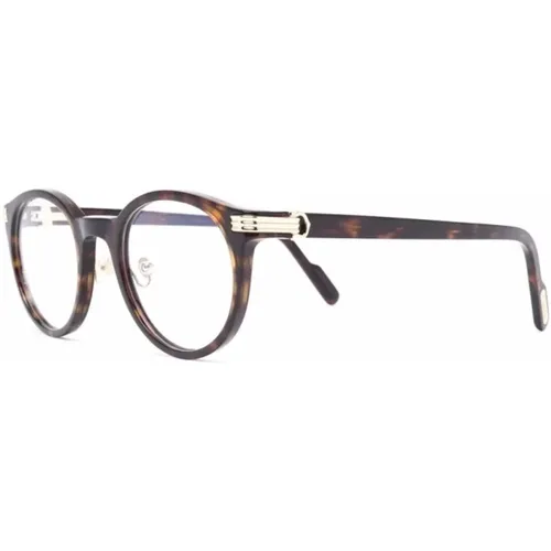 Braun/Havanna Optische Brille , Herren, Größe: 50 MM - Cartier - Modalova