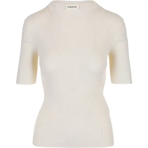 Rippstrick Kurzarm Pullover , Damen, Größe: S - P.a.r.o.s.h. - Modalova