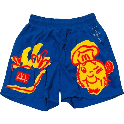 Limitierte Auflage McDonald's Illustration Shorts Blau , Herren, Größe: 2XL - Travis Scott - Modalova